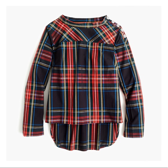 NWT J.Crew Funnelneck Shirt w/Jeweled Buttons - Picture 1 of 3